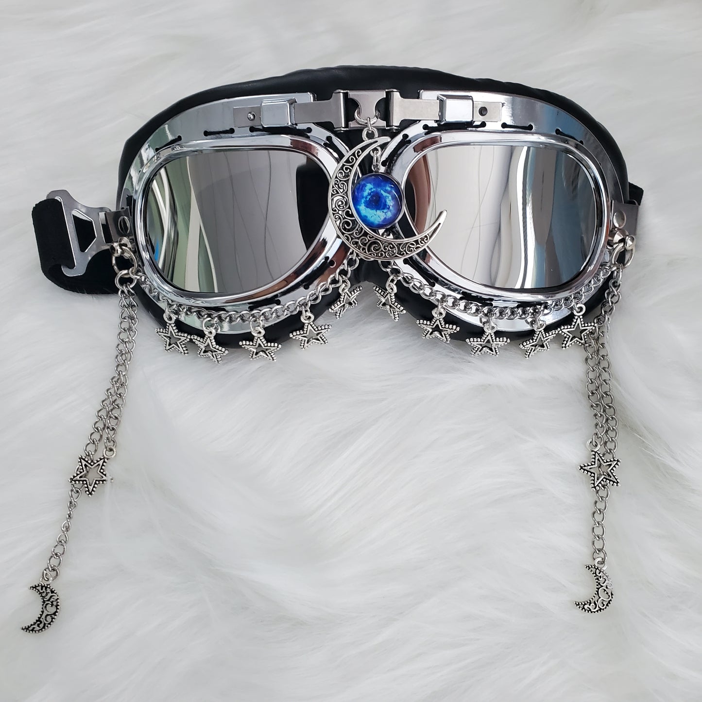 Rave Streampunk-Brille, Burning Man-Brille, Festival-Brille, Kostüm-Brille, Cyber EDM EDC Maskerade-Party-Brille