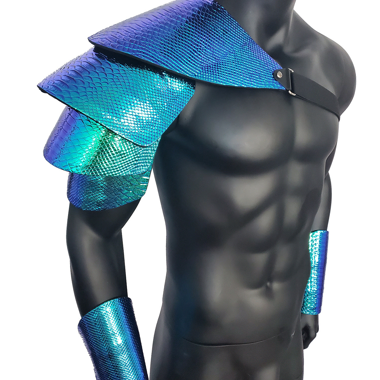 Burning Man Holographic Laserrüstung, Rave Man es Armor Karnevalsoutfits, Mittelalter Cosplay Rüstung, Pauldron Rüstung, Rave Zahnspangen, Festival Wear