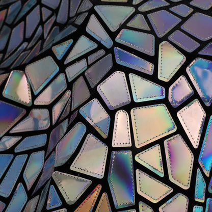 Holographic Full Polyester Velvet Sequin Fabric, Laser Sequin Embroidery Fabric, Laser Embroidery Fabric No.2