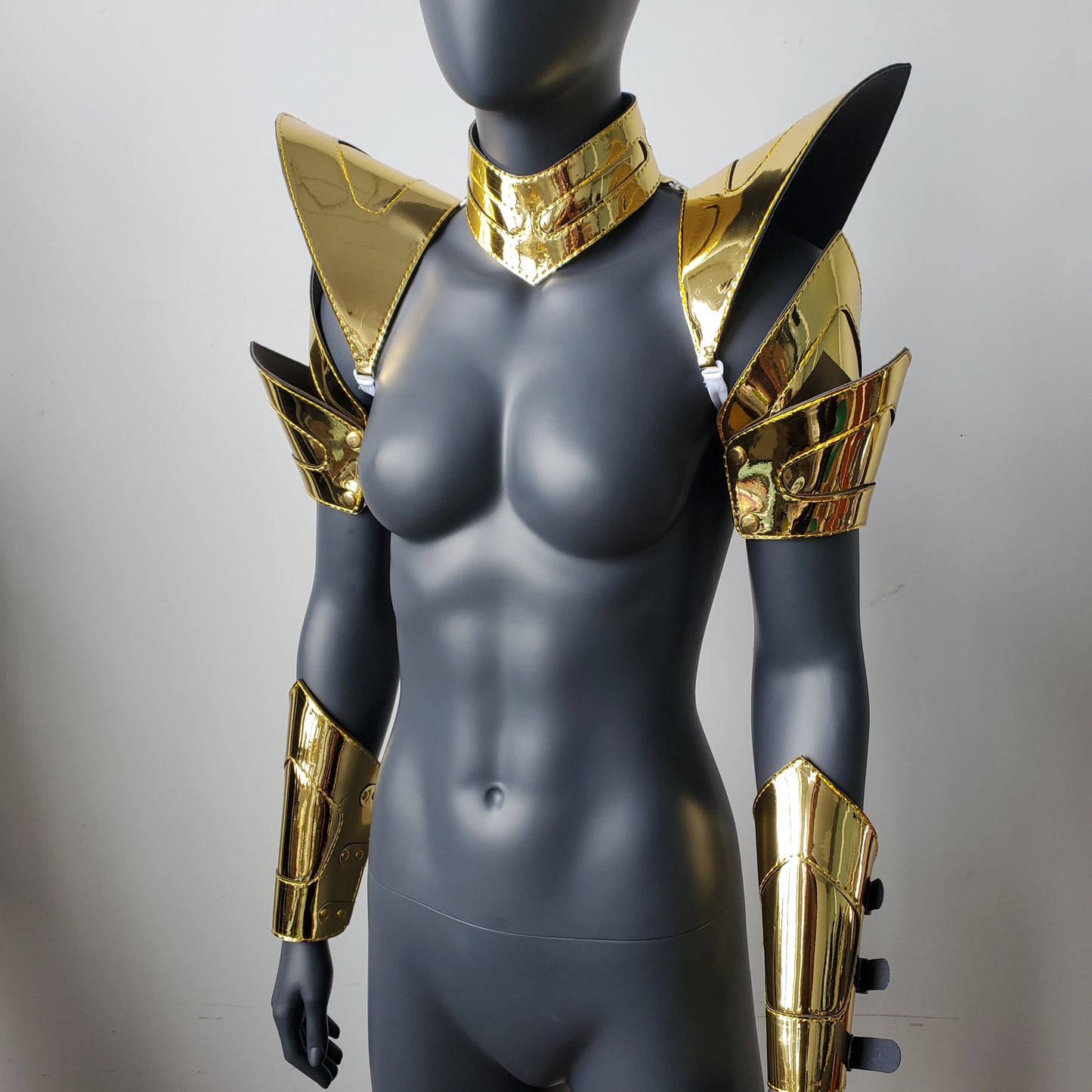 Burning Man Holographic Women Gold Armor,Rave Carnival Festival Costumes Armor Outfits