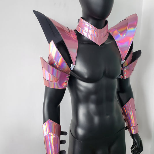 Burning Man Holographic Laser Pink Armor,Rave Carnival Festival Costumes Armor Outfits