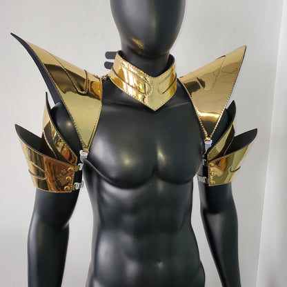 Burning Man Holographic Gold Rave Arm & Shoulder Piece Armor EDM Festival Outfit