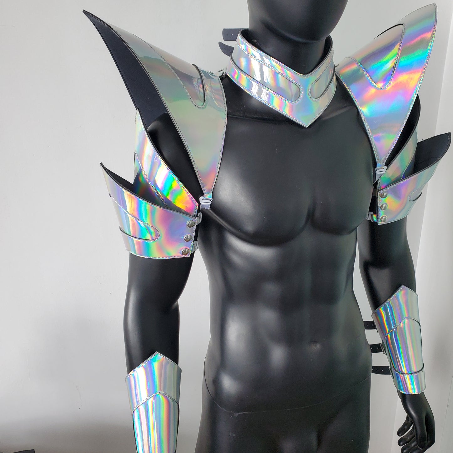 Burning Man Holographic Laser Silver Armor,Rave Carnival Festival Costumes Armor Outfits