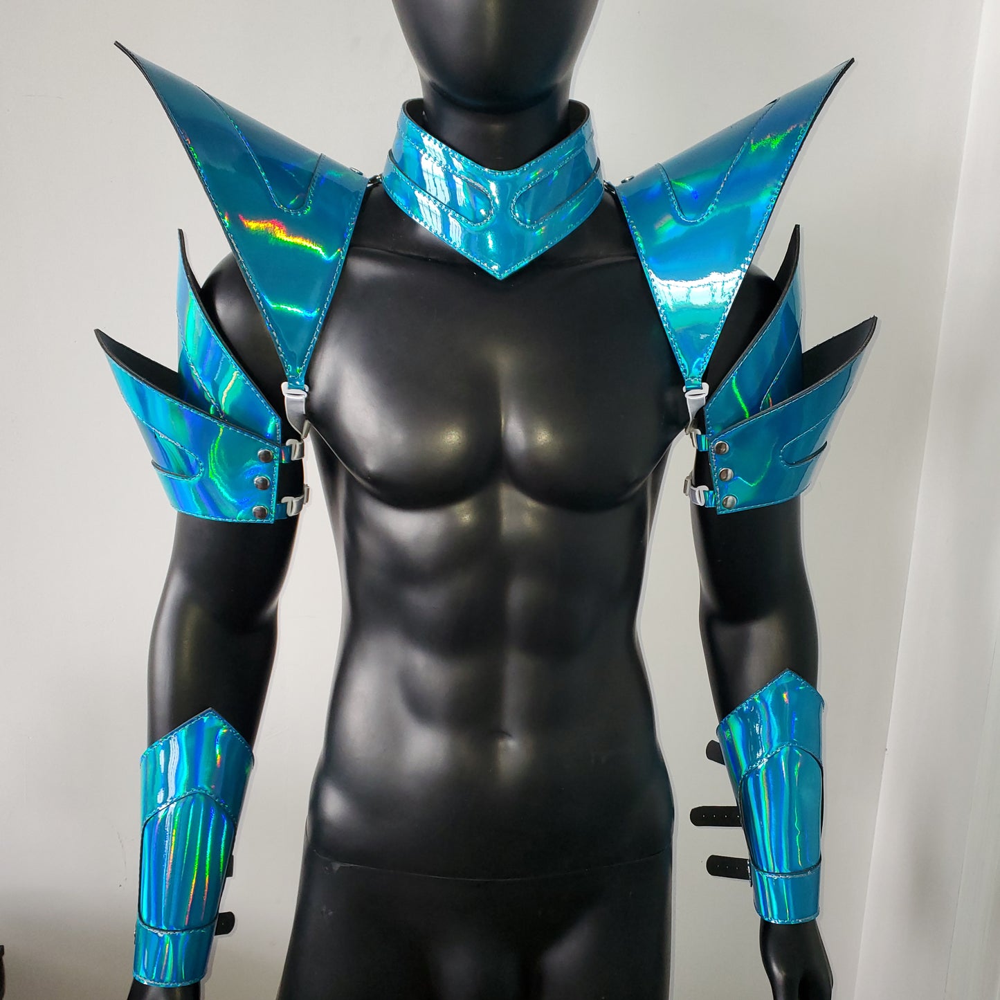 Burning Man Holographic Laser Blue Armor,Rave Carnival Festival Costumes Armor Outfits