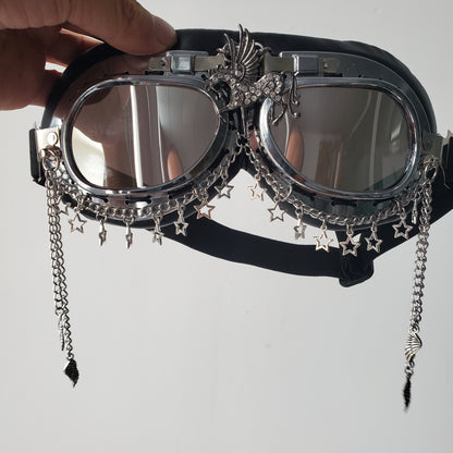 Lunettes Rave Streampunk, lunettes Burning Man, lunettes de festival, lunettes de costume de licorne, lunettes de mascarade Cyber ​​Goth 