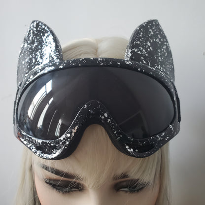 Holographic Cat Burning Man Goggle Festival Mask Costume Headpiece Cyber Goggles Stage Rave Headpiece