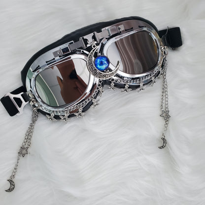 Rave Streampunk Burning Man Festival Costume Cyber EDM EDC Masquerade Party Goggles