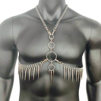 Man Body Chain Harness,Metal Chain Harness,Punk Chest Harness