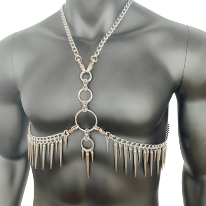 Man Body Chain Harness,Metal Chain Harness,Punk Chest Harness