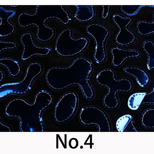 Holographic Polyester Laser Embroidered Velvet Fabric, Laser Embroidered Fabric, Fashion Dress Fabric No.4