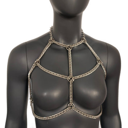 Burning Man Vertebrae Bodychain Harness,Chainmail Bodychain Harness,Stainless Steel Harness Bodychain