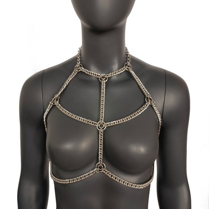 Burning Man Vertebrae Bodychain Harness,Chainmail Bodychain Harness,Stainless Steel Harness Bodychain