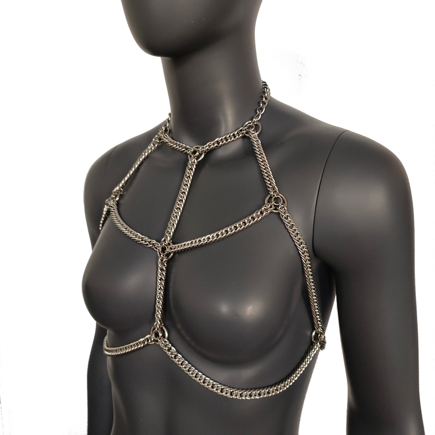 Burning Man Vertebrae Bodychain Harness,Chainmail Bodychain Harness,Stainless Steel Harness Bodychain