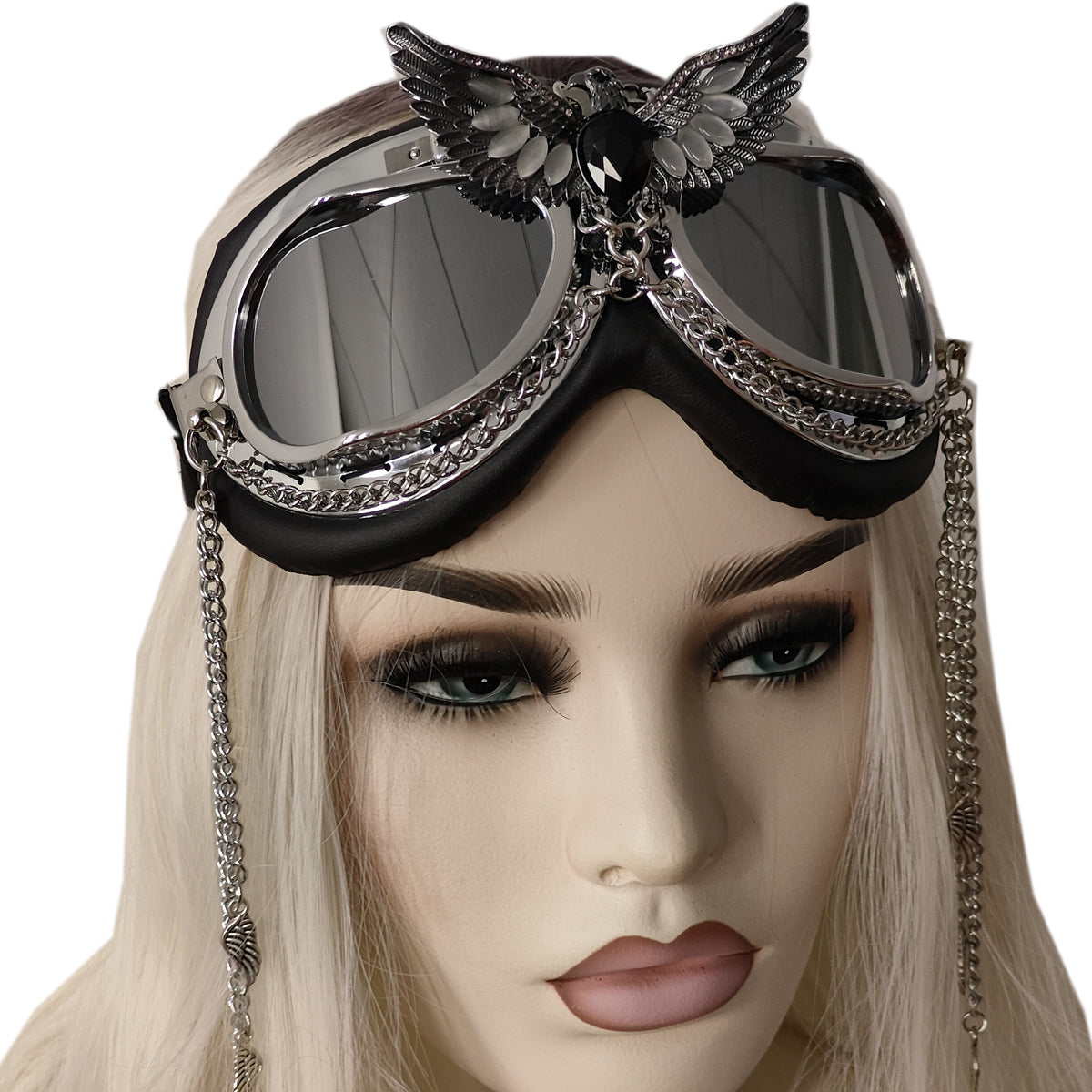 Rave Streampunk Burning Man Festival Eagle Cyber Goth Masquerade Costume Goggles