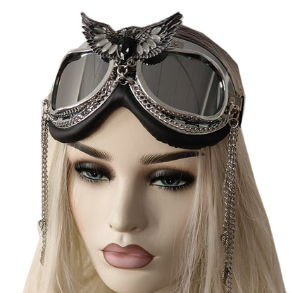 Rave Streampunk Burning Man Festival Eagle Cyber Goth Masquerade Costume Goggles