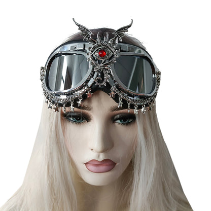 Rave Streampunk Burning Man Festival Devil Eye Cyber Goth Masquerade Costume Goggles