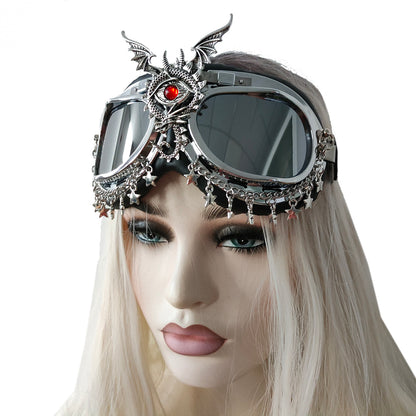 Rave Streampunk Burning Man Festival Devil Eye Cyber Goth Masquerade Costume Goggles