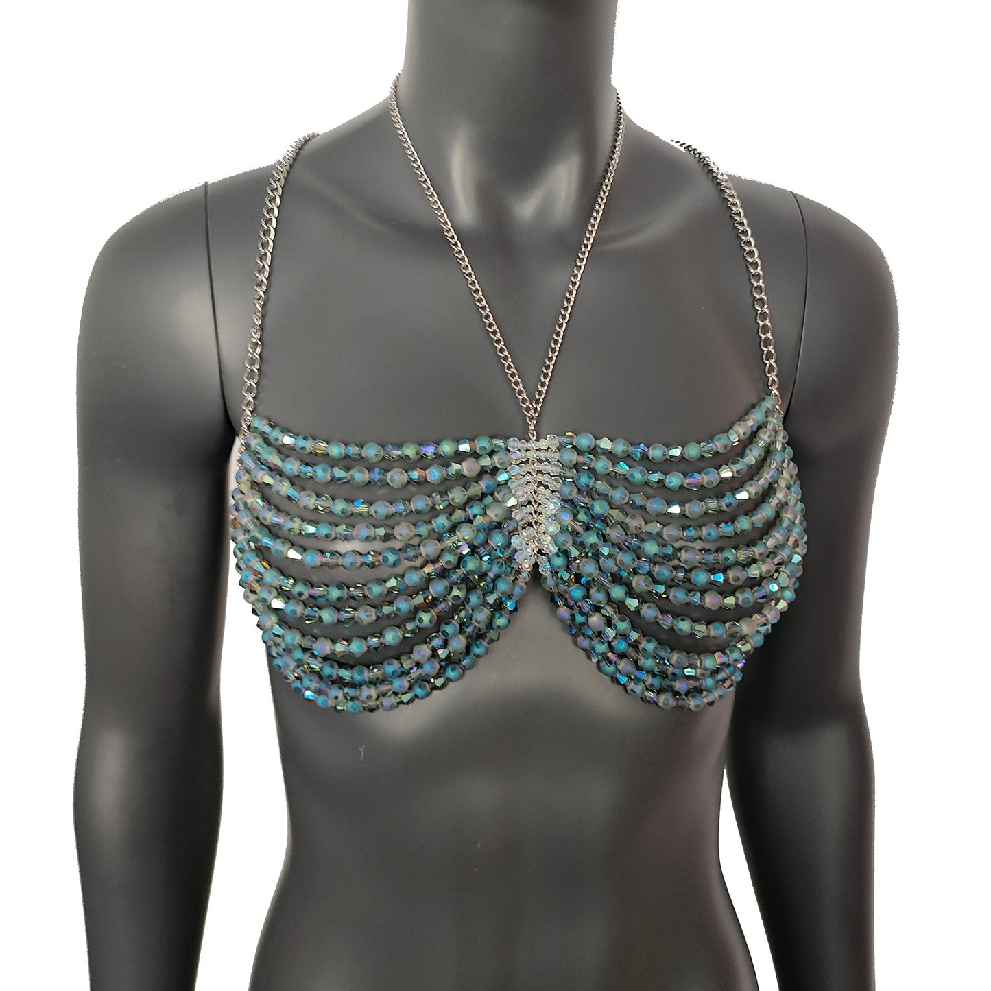 Rave Outfits,Custom Body Chain Bra,Handmade Bikini,Festival Outfits,Glass Beads Bra,Crystal Beaded Bra Top,Body Jewelry