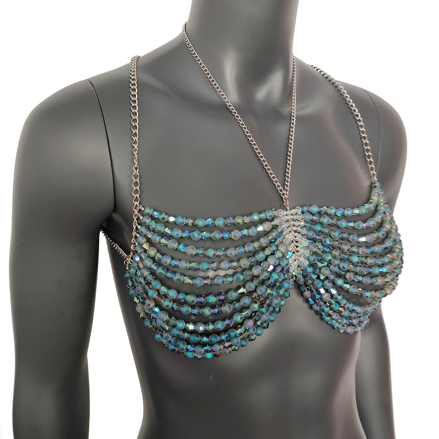 Rave Outfits,Custom Body Chain Bra,Handmade Bikini,Festival Outfits,Glass Beads Bra,Crystal Beaded Bra Top,Body Jewelry