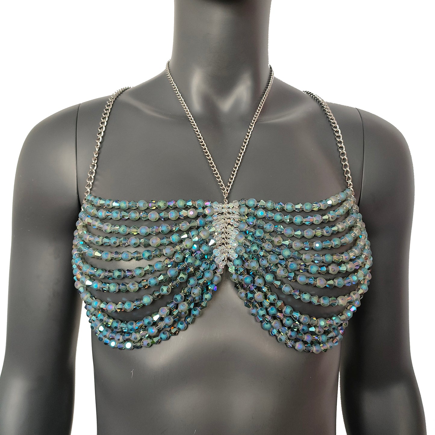 Rave Outfits,Custom Body Chain Bra,Handmade Bikini,Festival Outfits,Glass Beads Bra,Crystal Beaded Bra Top,Body Jewelry