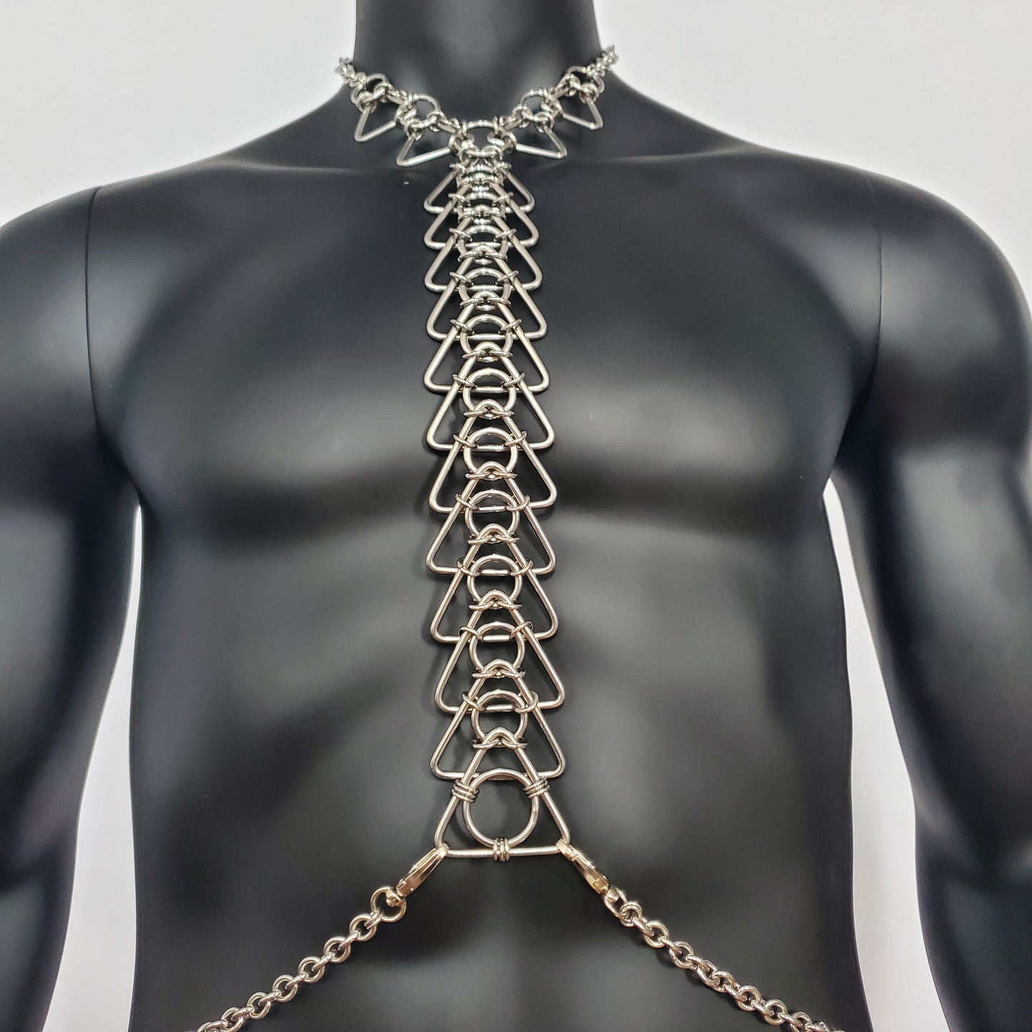 Burning Man Body Stainless Steel Chain Harness,Bold Industrial Rave Festival Fashion Chain Harness,Punk Chest Harness