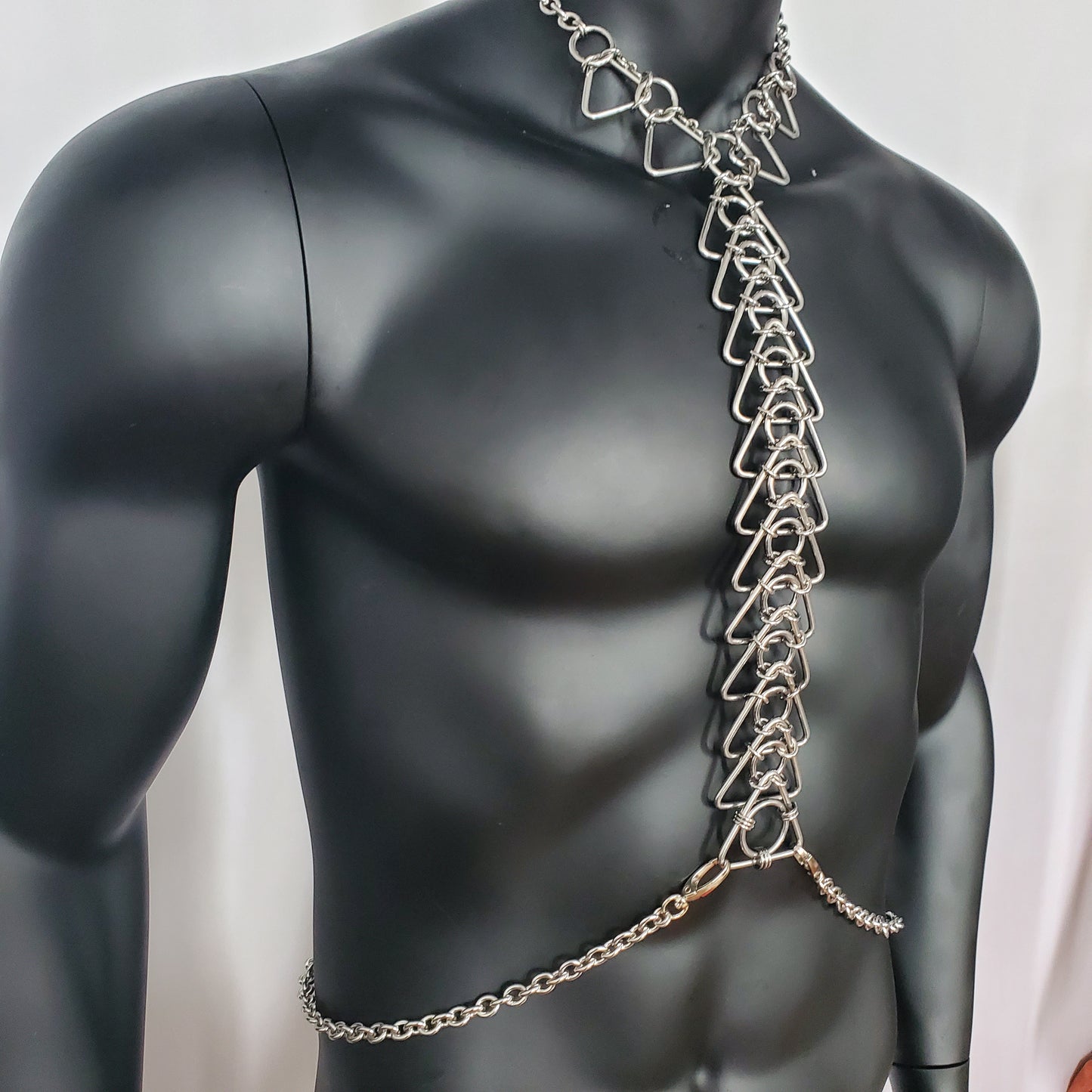 Burning Man Body Stainless Steel Chain Harness,Bold Industrial Rave Festival Fashion Chain Harness,Punk Chest Harness
