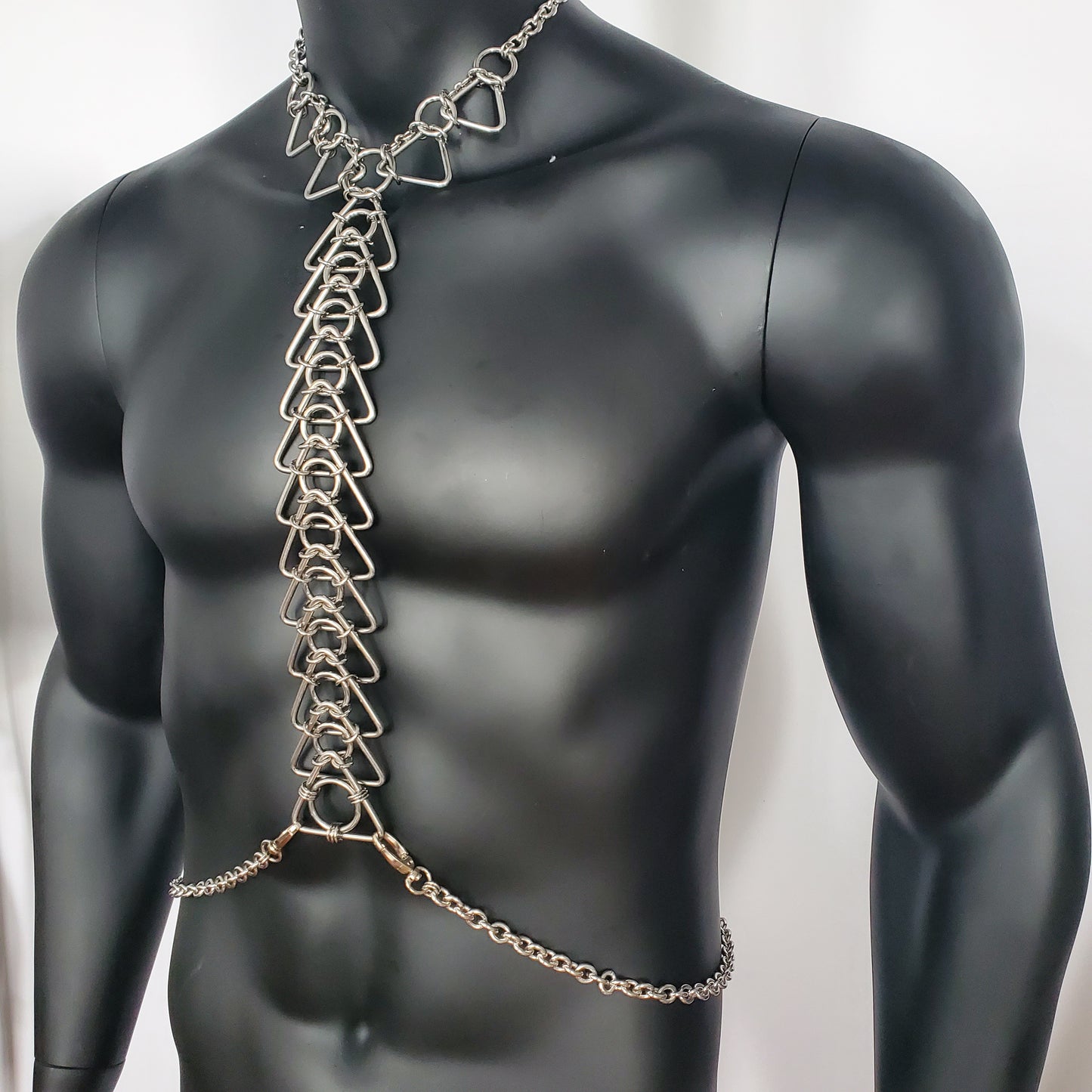 Burning Man Body Stainless Steel Chain Harness,Bold Industrial Rave Festival Fashion Chain Harness,Punk Chest Harness