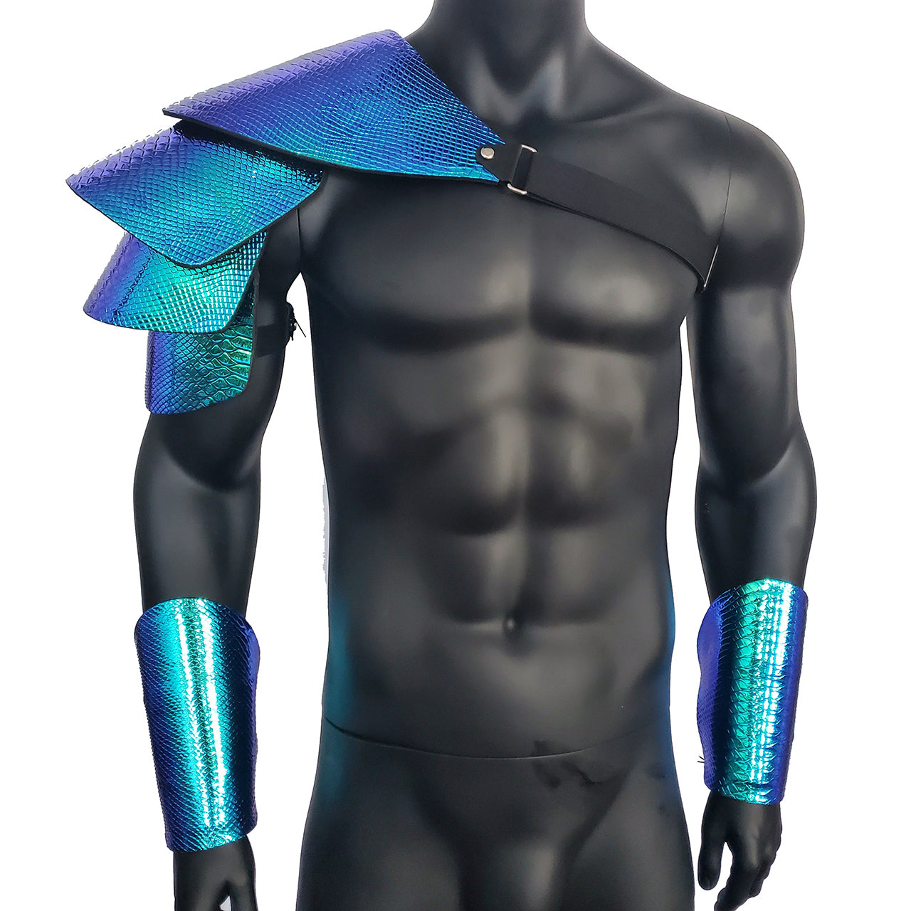 Burning Man Holographic Laserrüstung, Rave Man es Armor Karnevalsoutfits, Mittelalter Cosplay Rüstung, Pauldron Rüstung, Rave Zahnspangen, Festival Wear