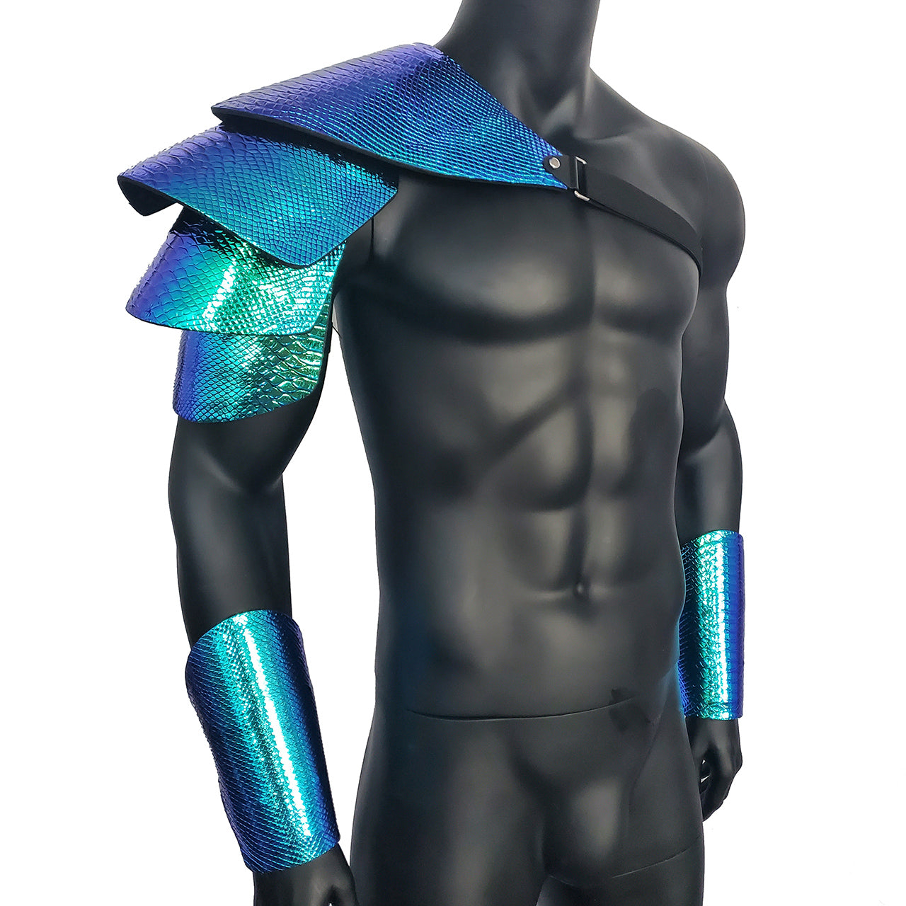 Burning Man Holographic Laserrüstung, Rave Man es Armor Karnevalsoutfits, Mittelalter Cosplay Rüstung, Pauldron Rüstung, Rave Zahnspangen, Festival Wear