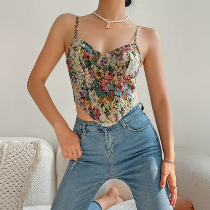 Retro Straps-Crop-Top für Damen Bustier 