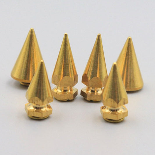 Wholesale 20pce Brass Spikes, Punk Spikes, Pure Copper Rivets, Collar Decorative Spikes, Handmade Leather Accessories