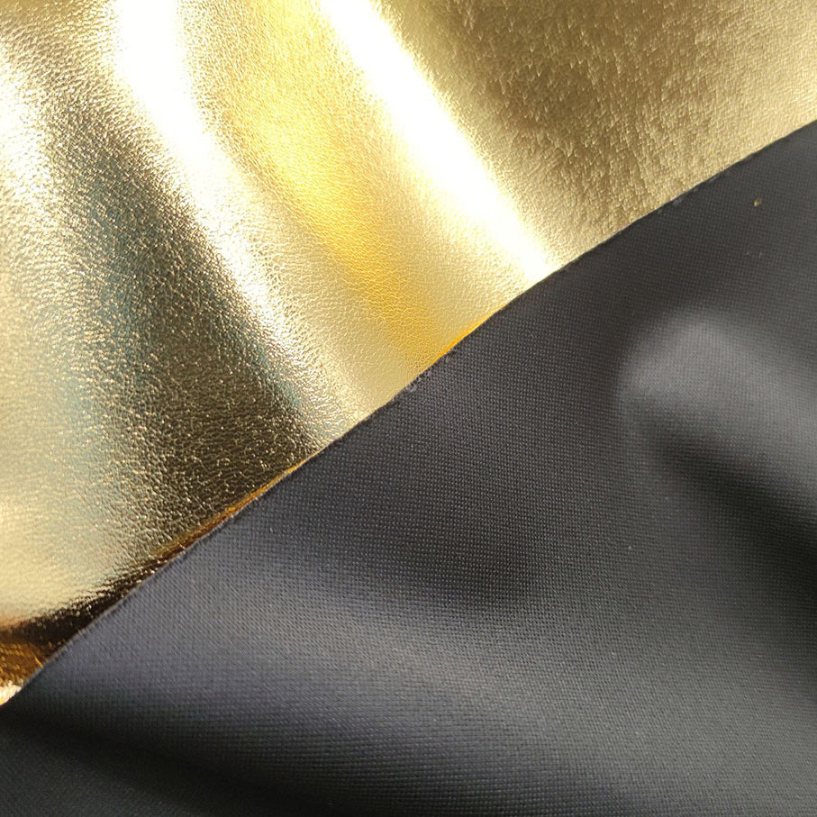 Holografischer Stretch-Gold-PVC-Vinyl-Lederstoff, Rave-Stoff, holografische Hologramm-Stoff-Meterware