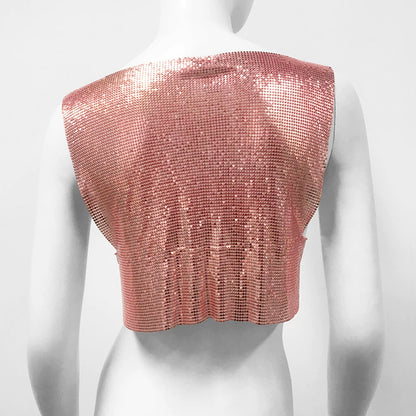 Metallic Sequin Top Rave Vest Music Festival Camisole