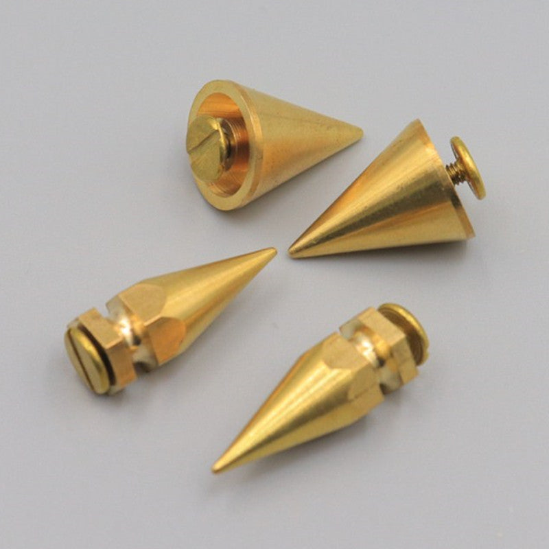 Wholesale 20pce Brass Spikes, Punk Spikes, Pure Copper Rivets, Collar Decorative Spikes, Handmade Leather Accessories