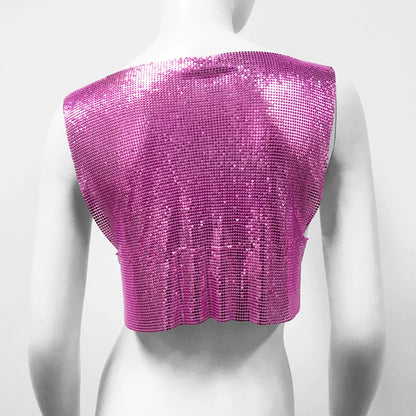 RoseRed Metallic Sequin Top Rave Vest Music Festival Camisole