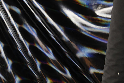 4-Way Stretch Shiny Mirror Holographic PVC Vinyl Fabric,Iridescent Rainbow Fabric,Hologram Holographic Fabric by the yard