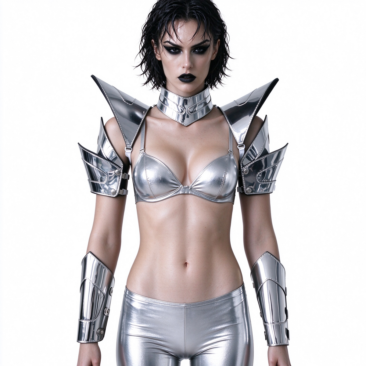 Burning Man Holographic Women Gold Edge Armure réfléchissante, pièce d'épaule rave, cape ras du cou du festival, épaulettes, costumes de festival de carnaval, tenues de vêtements