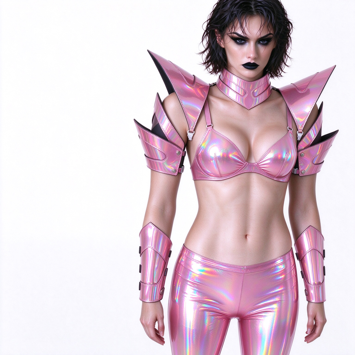 Burning Man Holographic Women Laser Pink Armor,Rave Carnival Festival Costumes Armor Outfits