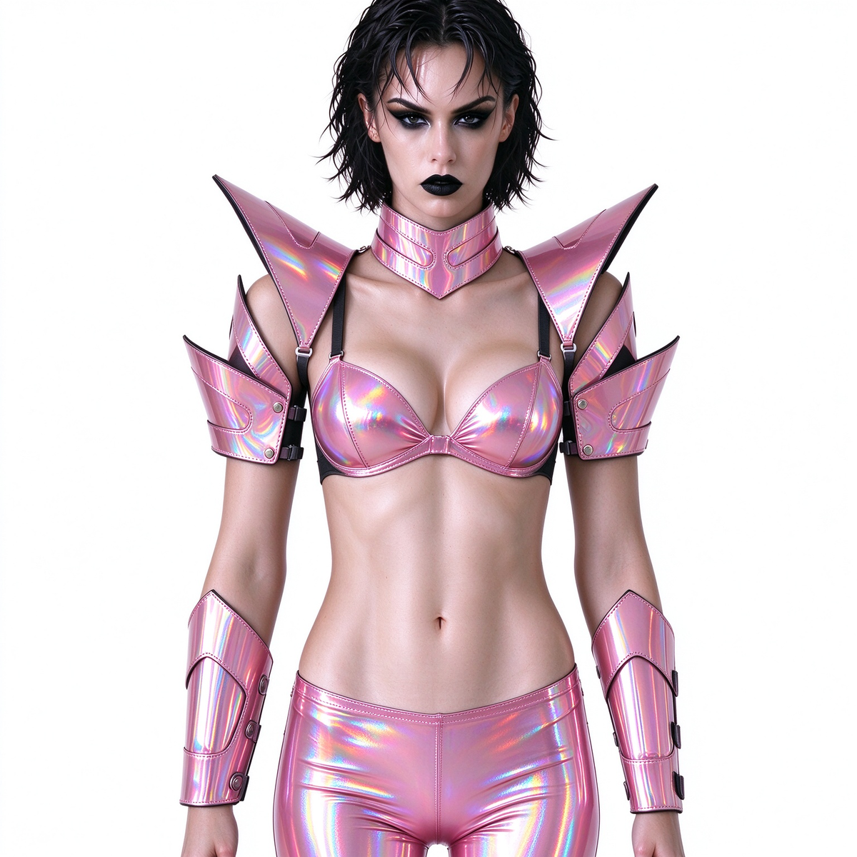 Burning Man Holographic Women Laser Pink Armor,Rave Carnival Festival Costumes Armor Outfits