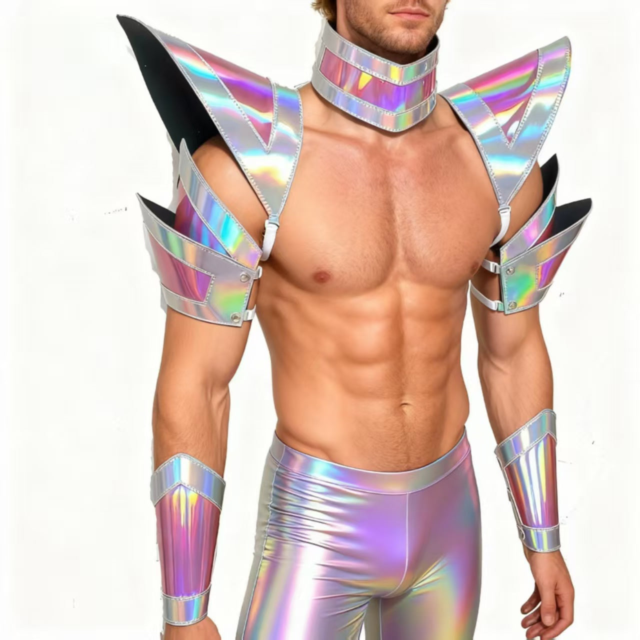 Burning Man Holographic Rave Armor,Rave Carnival Festival Costumes Armor Outfits