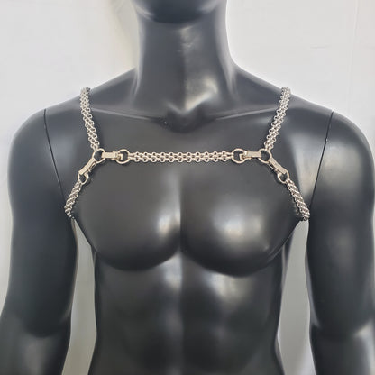 Men Bodychain Shoulder, Rave Shoulder Chain Harness,Burning Man Body Chain